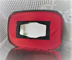 barbie train case mirror